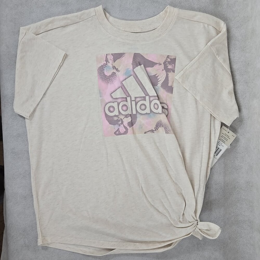 Adidas‎ Girl Set Size Large Cotton Short Sleeve Shirt Matching Running Shorts - Picture 2 of 8